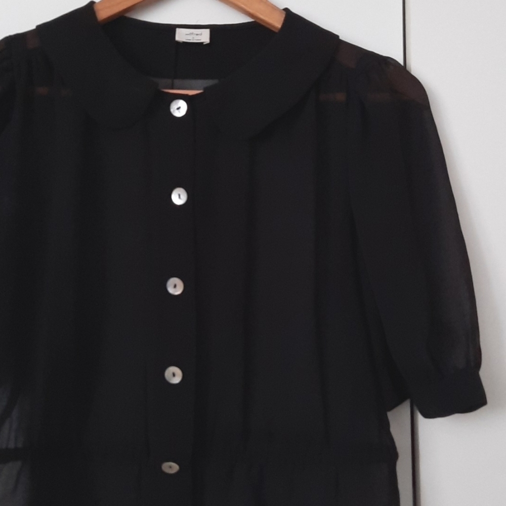 Wilfred Sheer Button Up Blouse